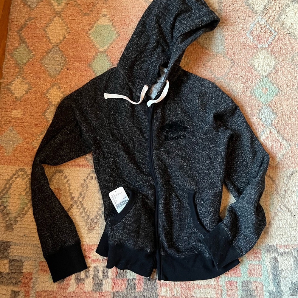 Roots Black Zip-Up Hoodie